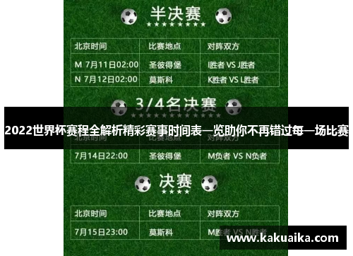 2022世界杯赛程全解析精彩赛事时间表一览助你不再错过每一场比赛
